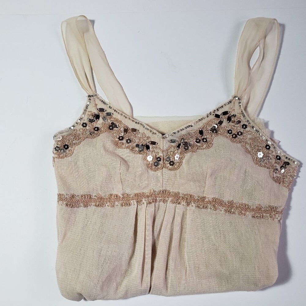EXPRESS Beautiful  Floral Beaded Top - Sz - M